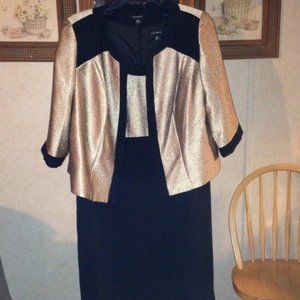 Elegant Black and Gold Women's Jacket Dress